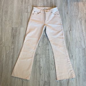 Lucky brand cropped flare jean in cream/beige